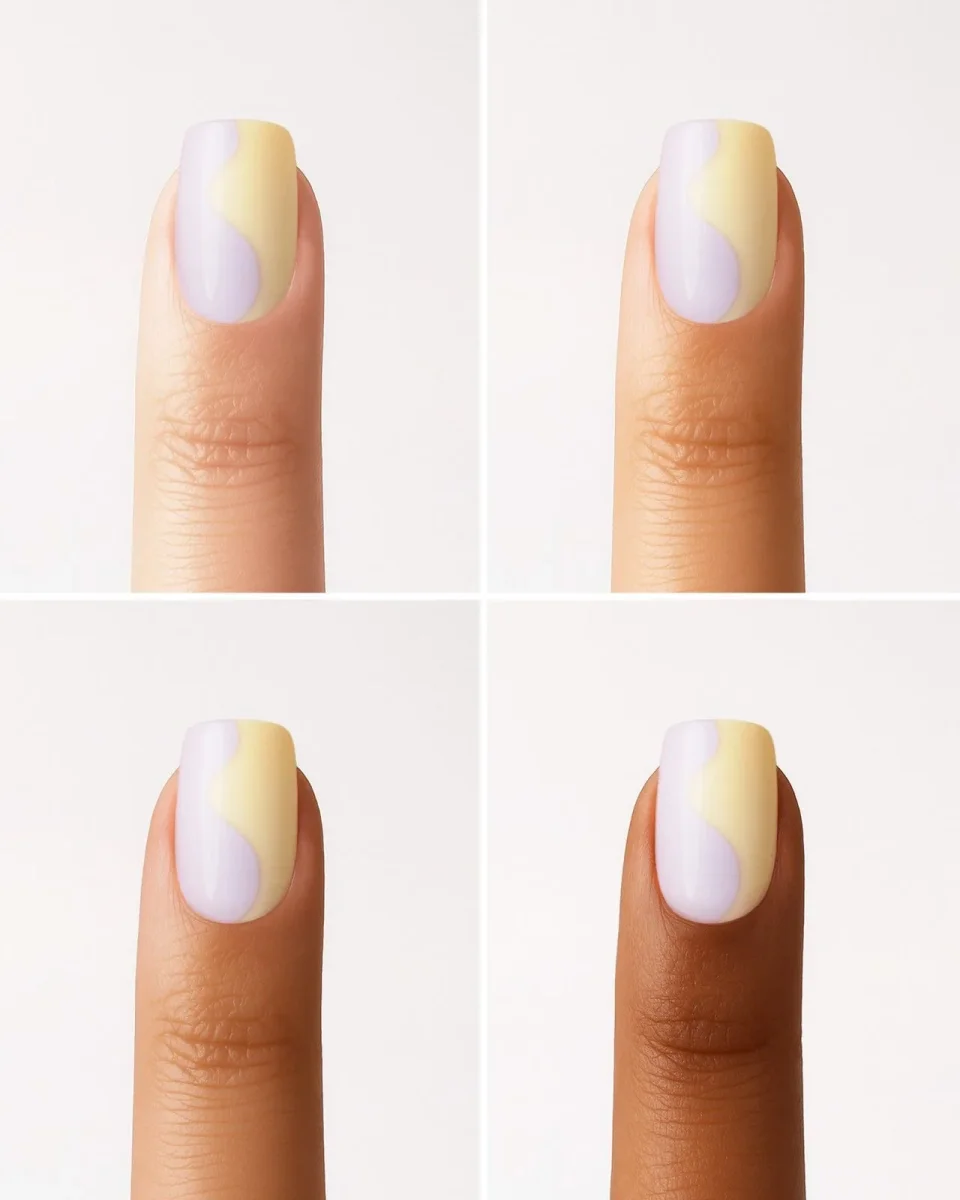 Édition Limitée Pastel Pop Courte Carré Press On en Gel Souple – Image 7
